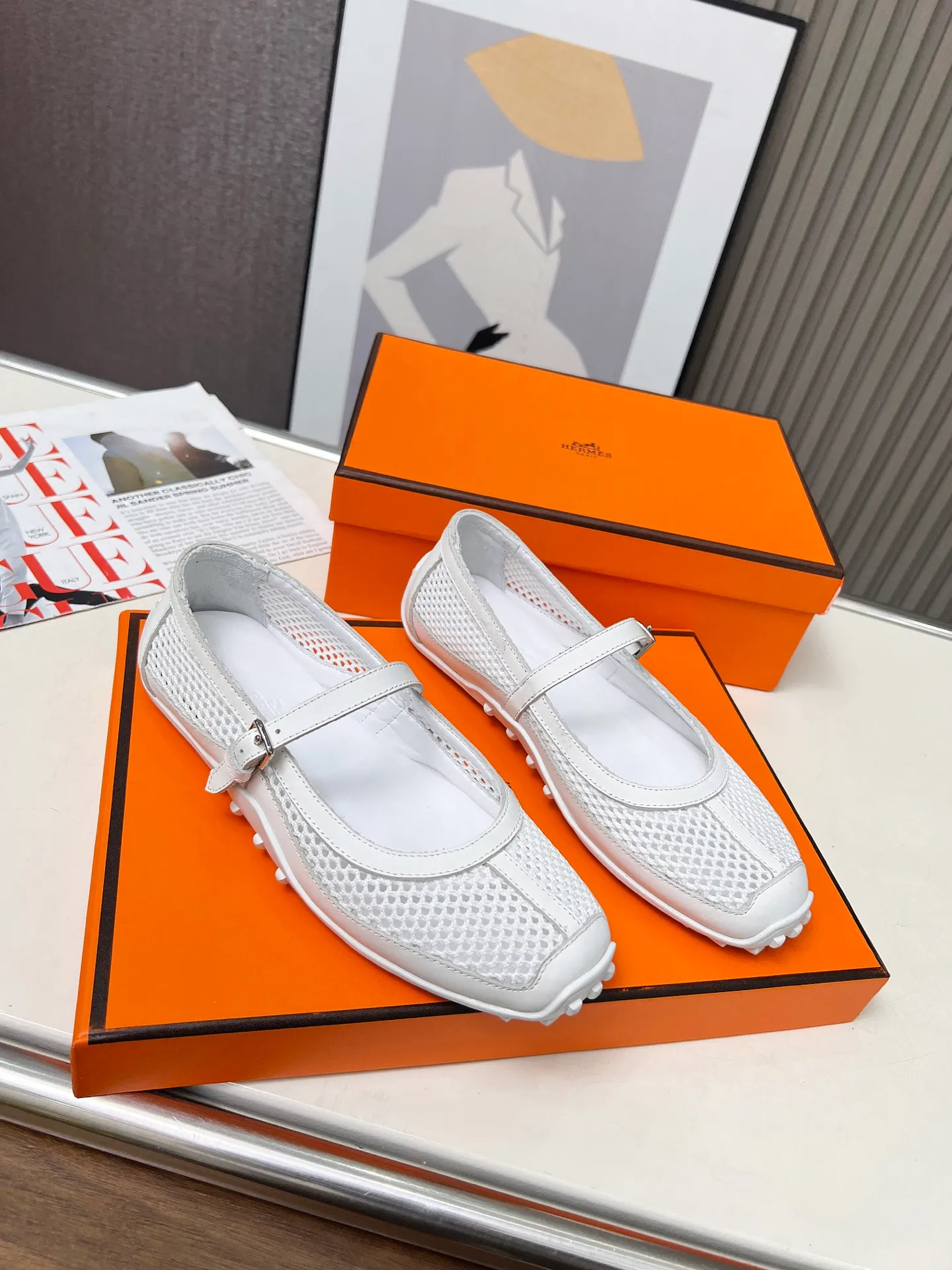 👟👟Ex-factory price 480👟👟Hermes New model! Original development, top layer cowhide! New crafting grid! In sheepskin, sheepskin padding! 35-41 yards